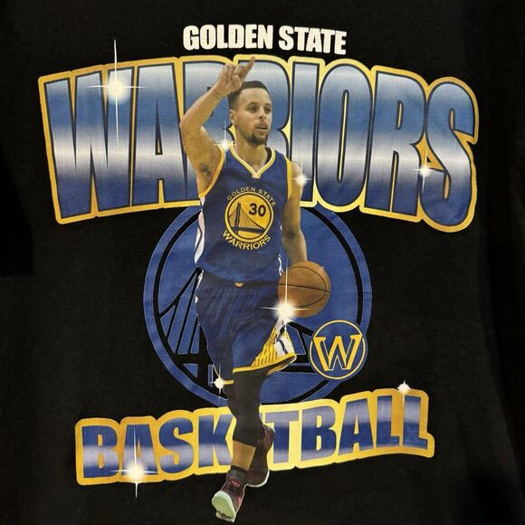 Golden State Warriors Stephen Curry #30 Large T-Shirt Men's Black Basketball Tee - Picture 2 of 8